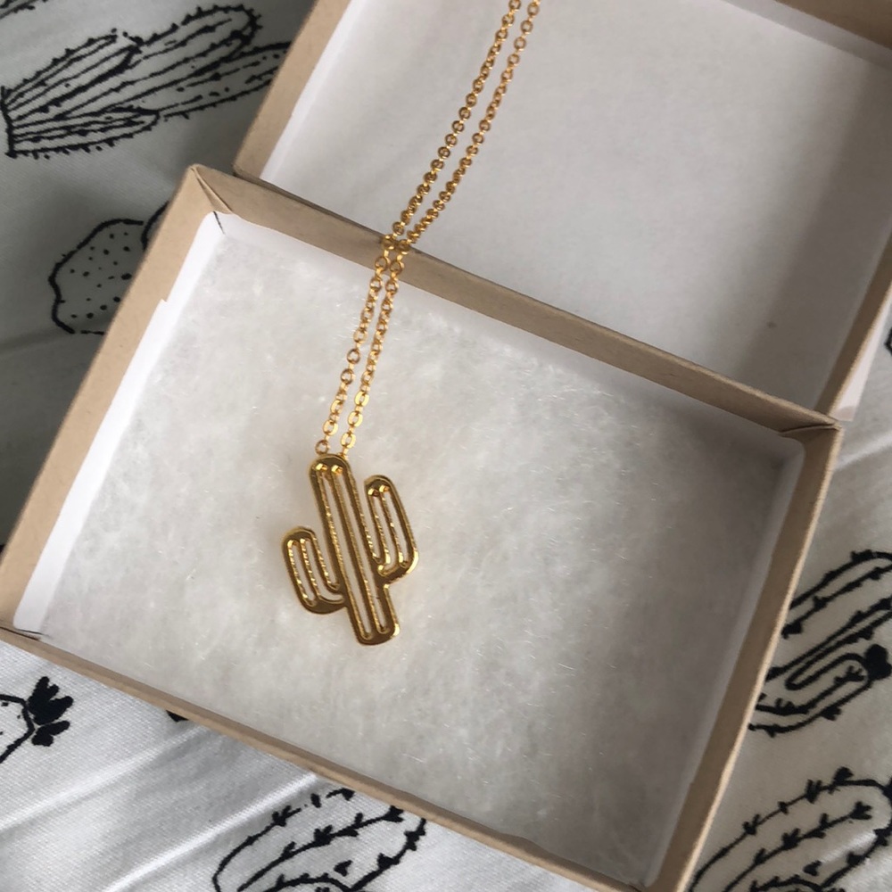 Gold Cactus Necklace